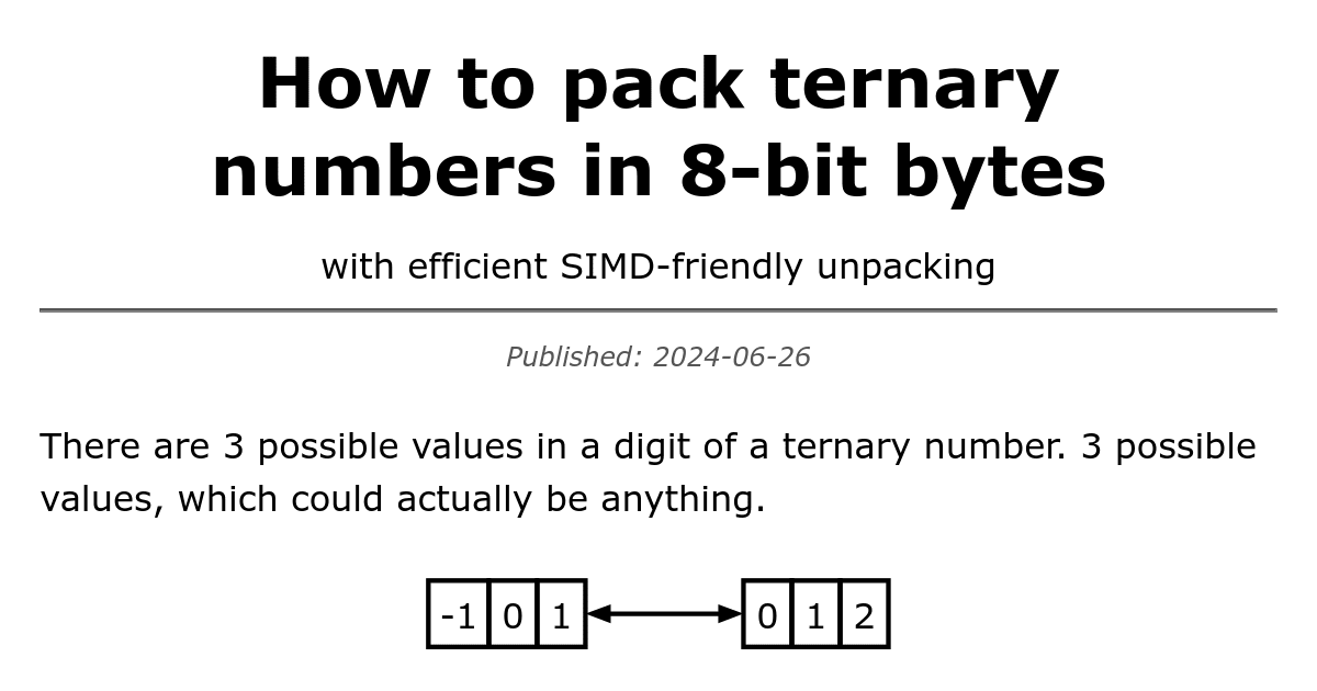 How to pack ternary numbers in 8-bit bytes