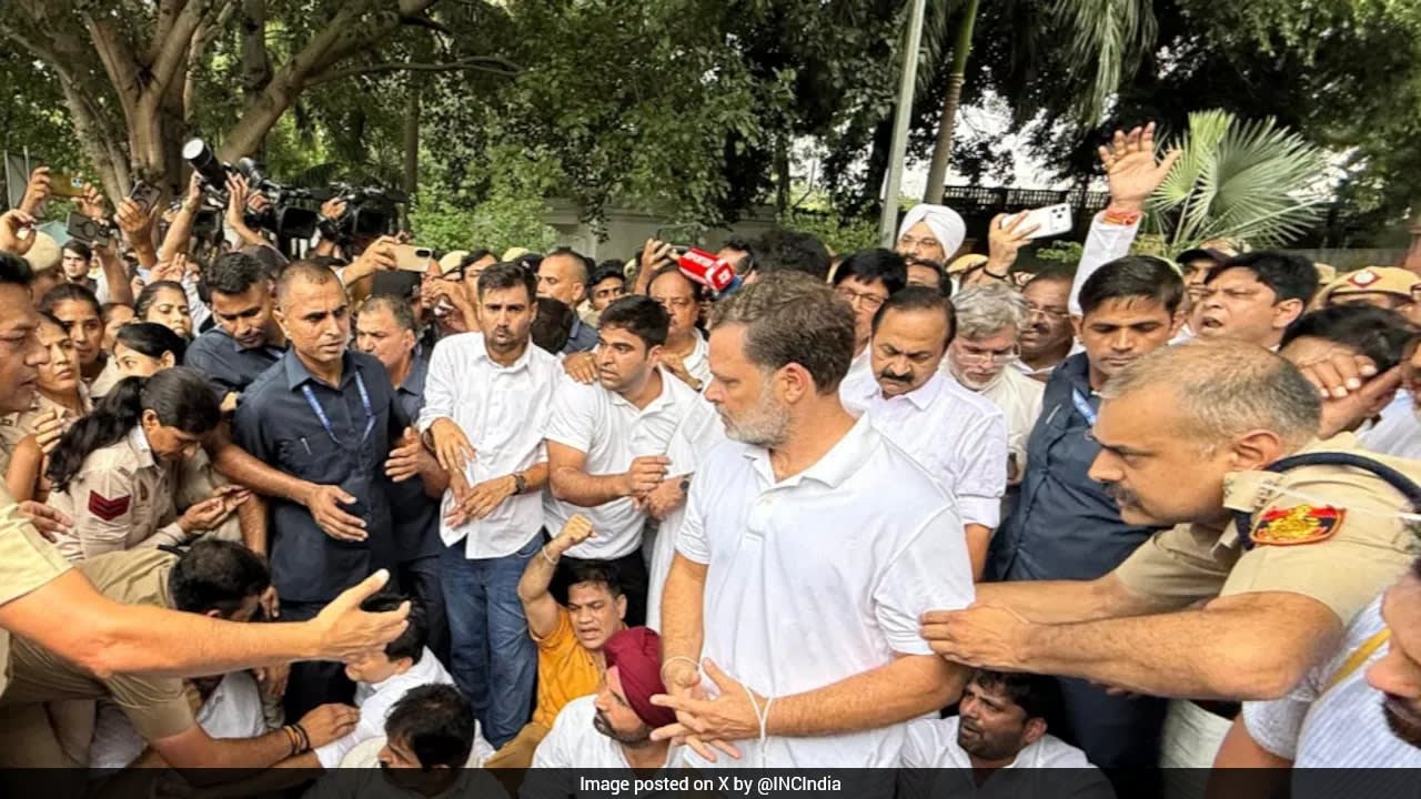 AAP's Swipe As Rahul Gandhi Stages Sit-In Protest Outside PM Modi's Home