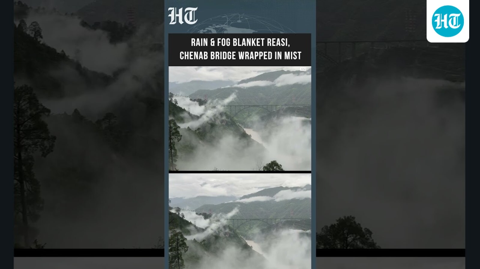 Chenab Rail Bridge Vanishes In Dense Fog | Stunning Reasi Visuals