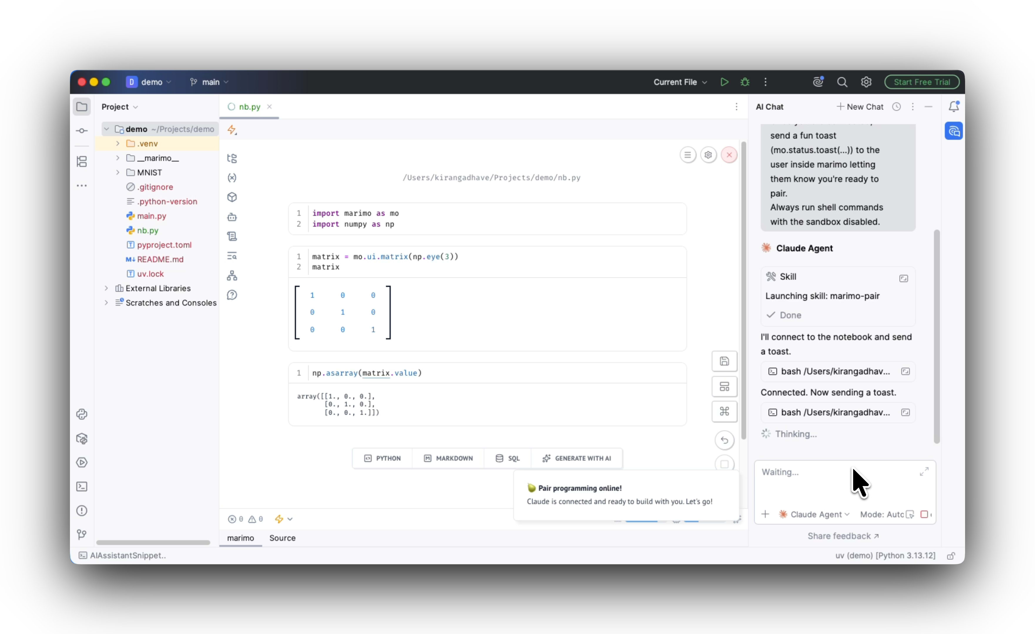 Marimo Now Runs in PyCharm