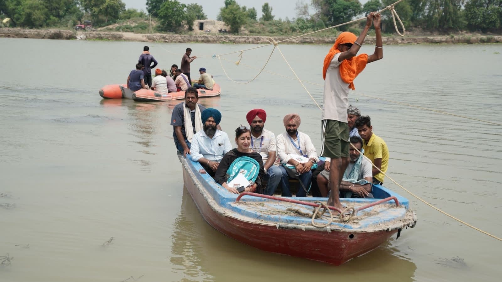 Rivers rising, BLOs in Punjab’s border areas take boats to meet SIR deadline