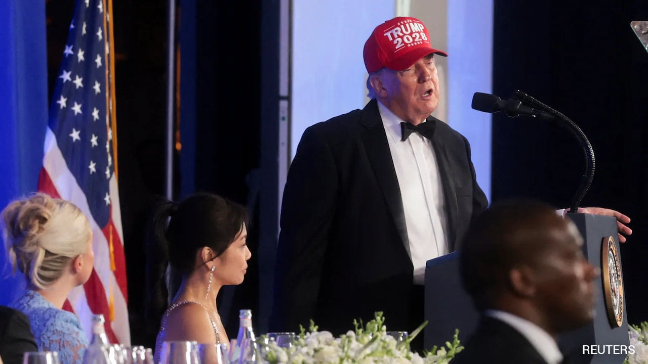"Third Time Is Better": Donald Trump Wears "2028" At Press Gala Rerun