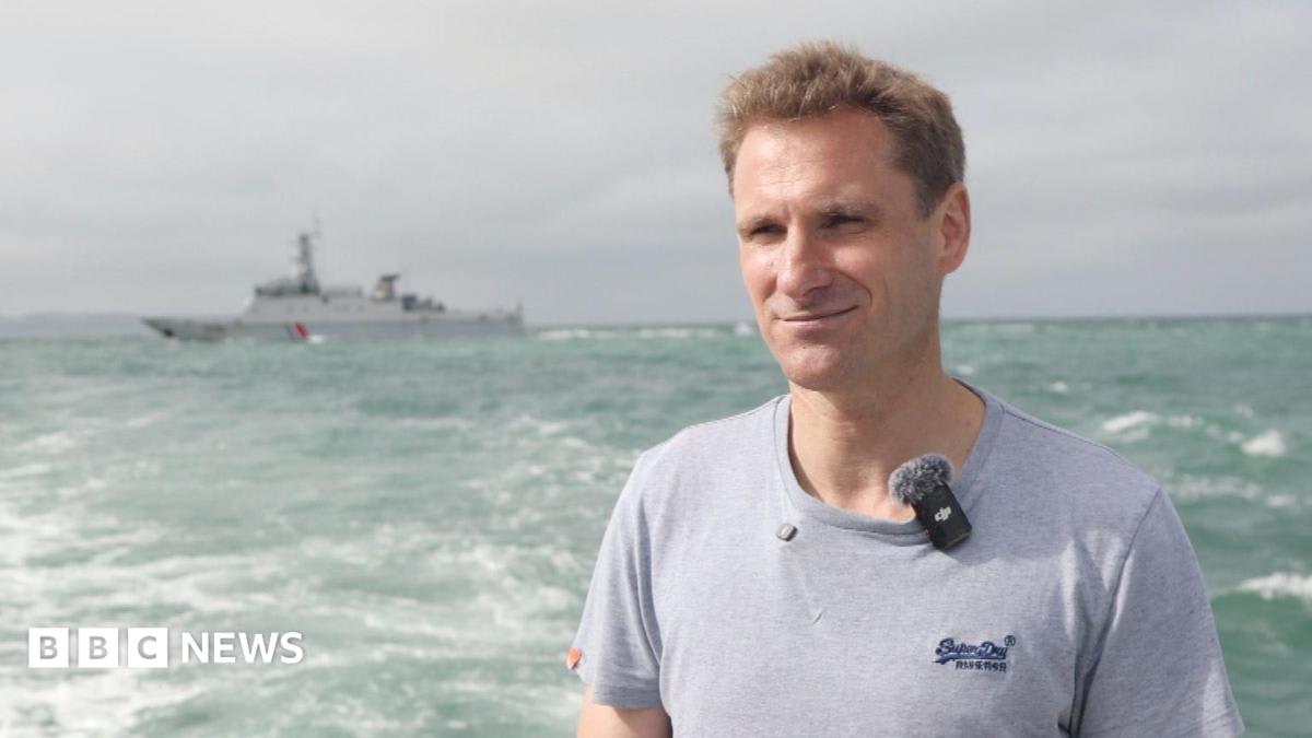 French patrol boat appears to fire gunshots in the Channel during MP's BBC interview