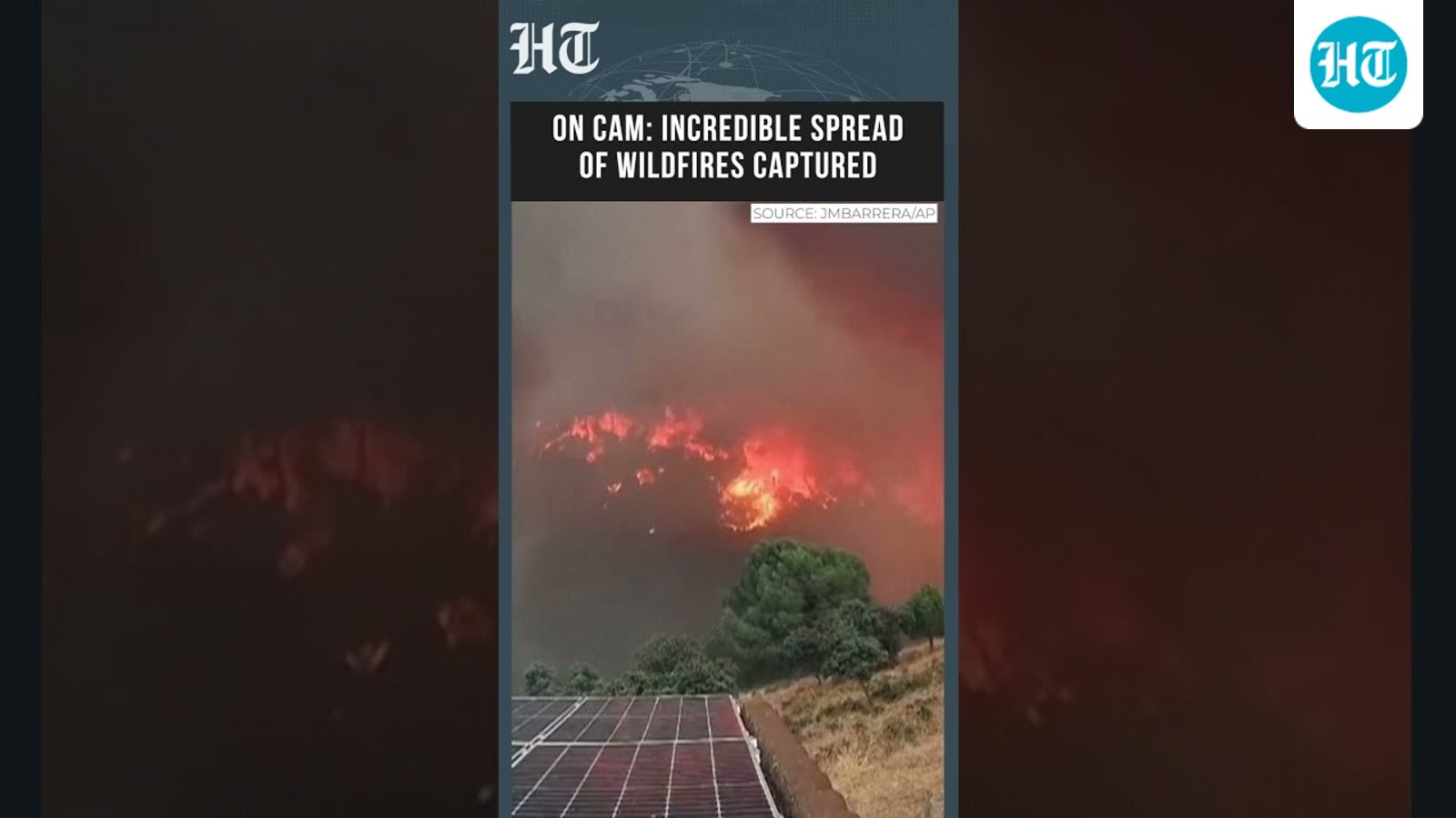 Roof-Mounted Camera Captures Rapid Spread of Wildfires in Spain