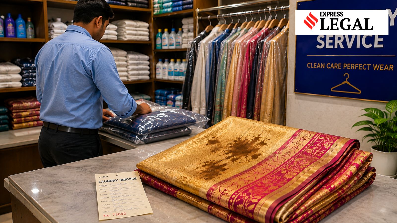 Dry cleaner held liable for ‘stained’ silk saree despite disclaimer, consumer wins Rs 6,000
