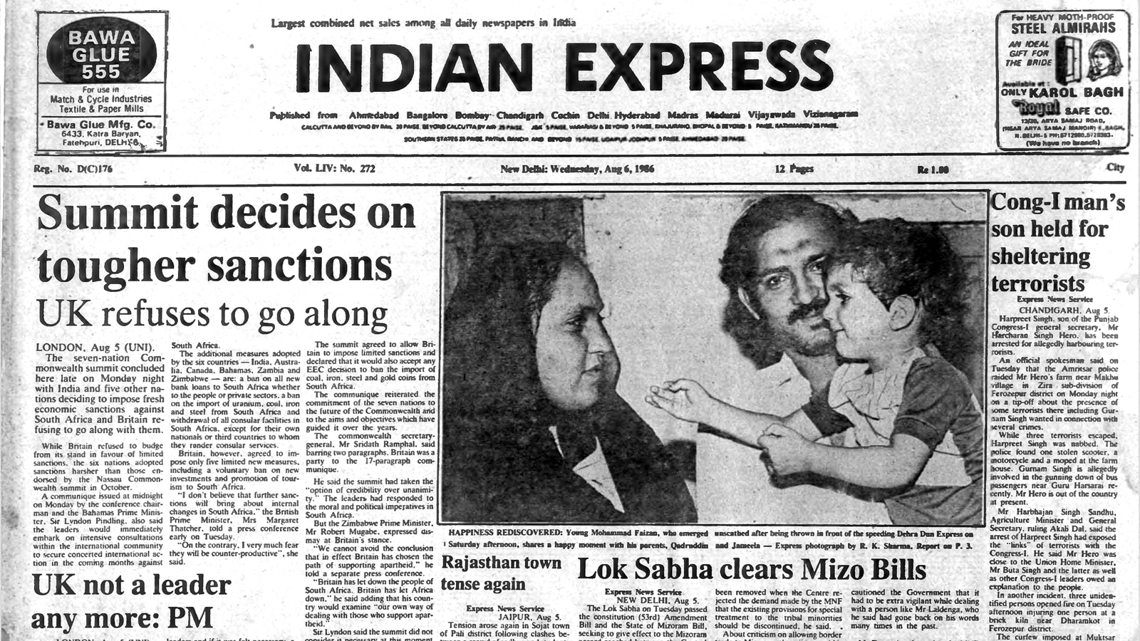 40 years ago August 6, 1986: Tougher sanctions