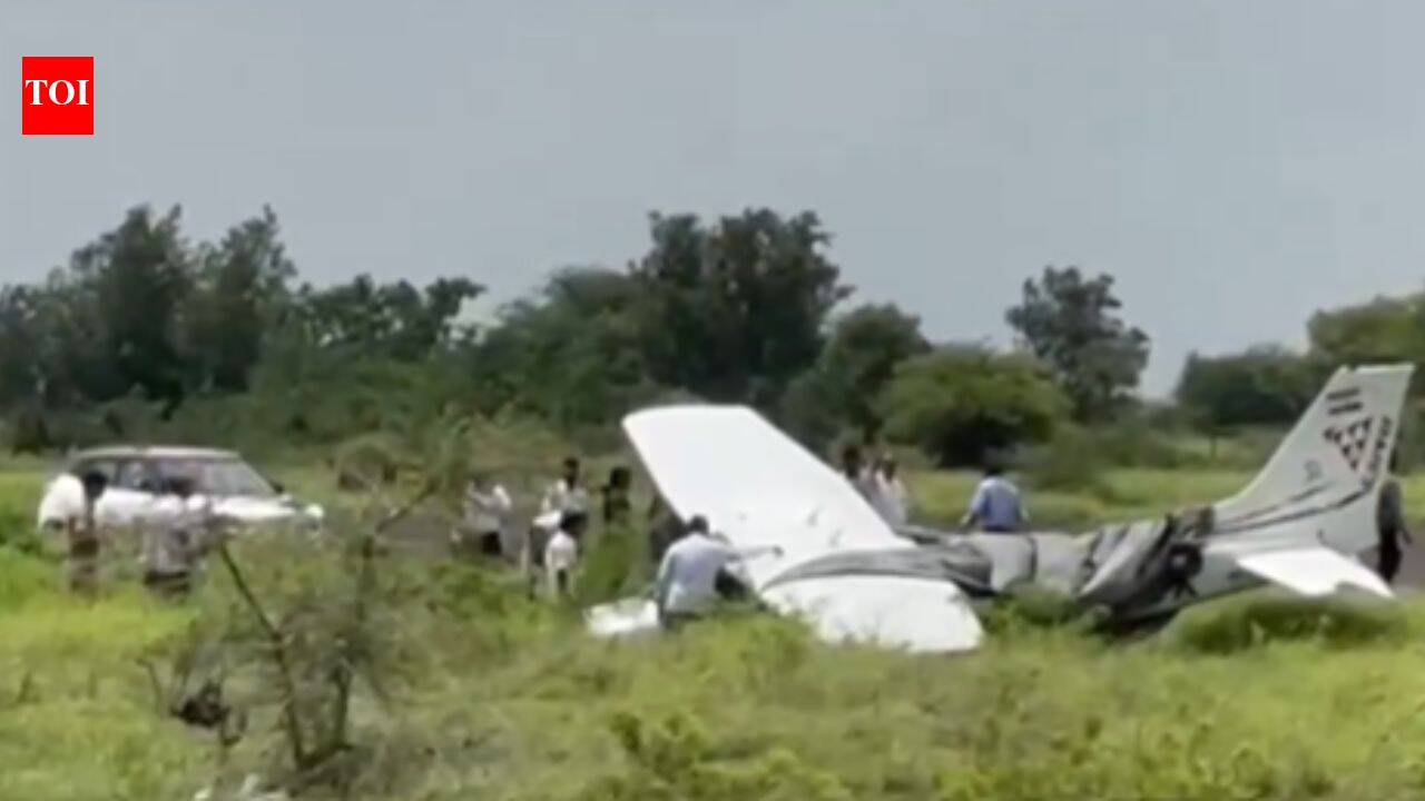 Watch: Trainer aircraft crashes near Baramati airstrip in Maharashtra