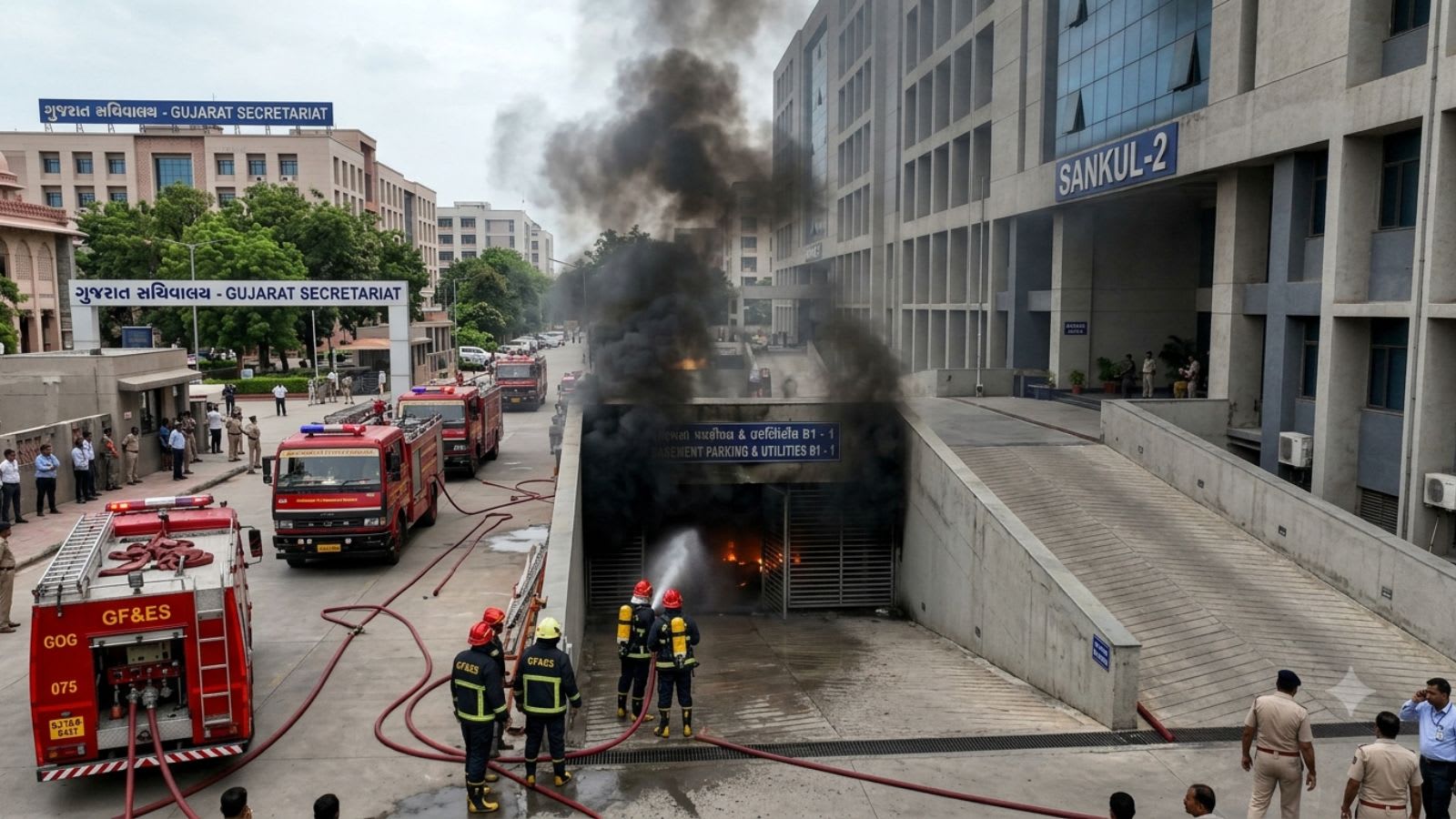 Fire breaks out in basement of Gujarat secretariat building in Gandhinagar