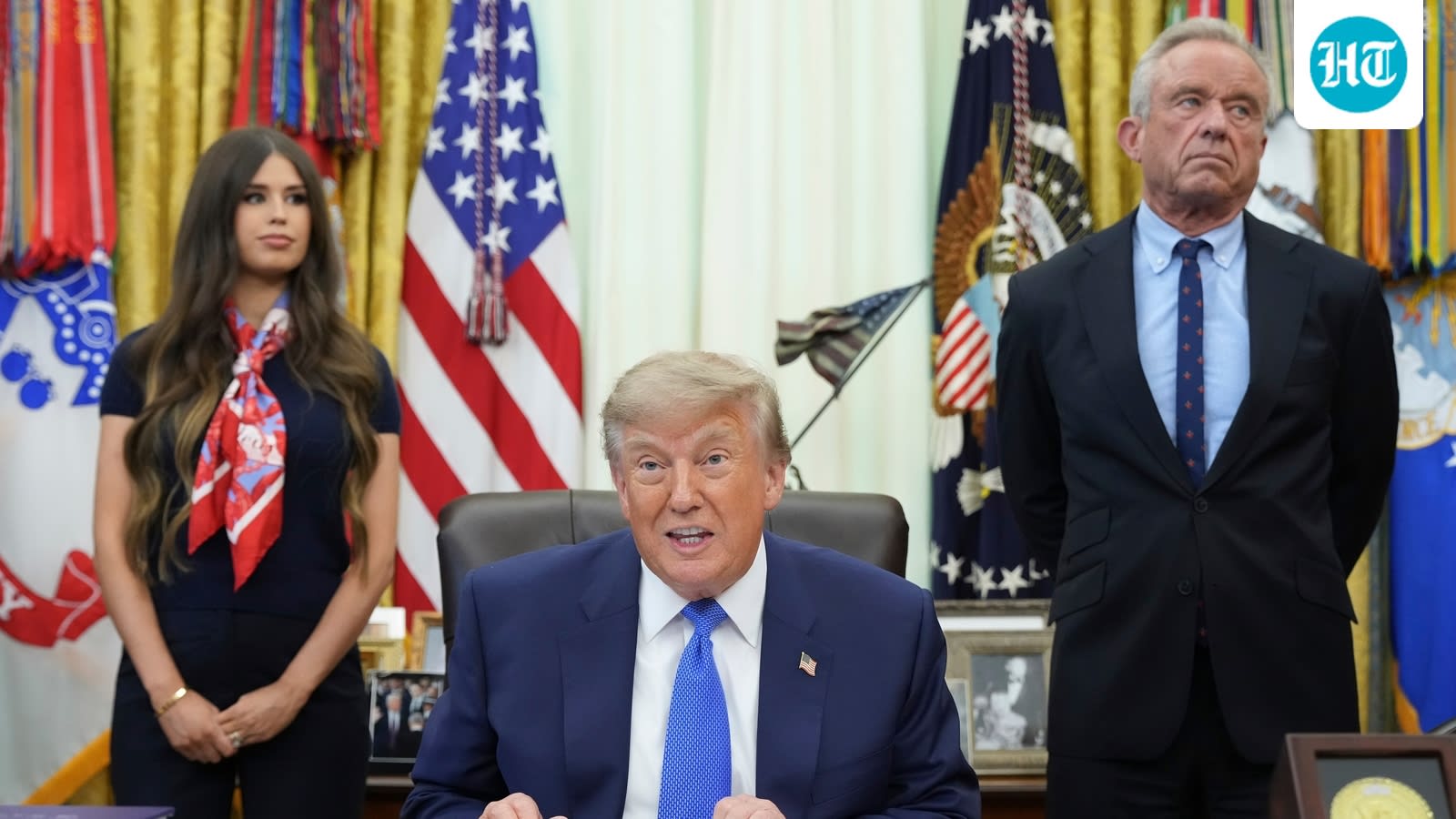 Who is Jayme Franklin, the woman seen behind Trump at Oval Office vaccine executive order signing?