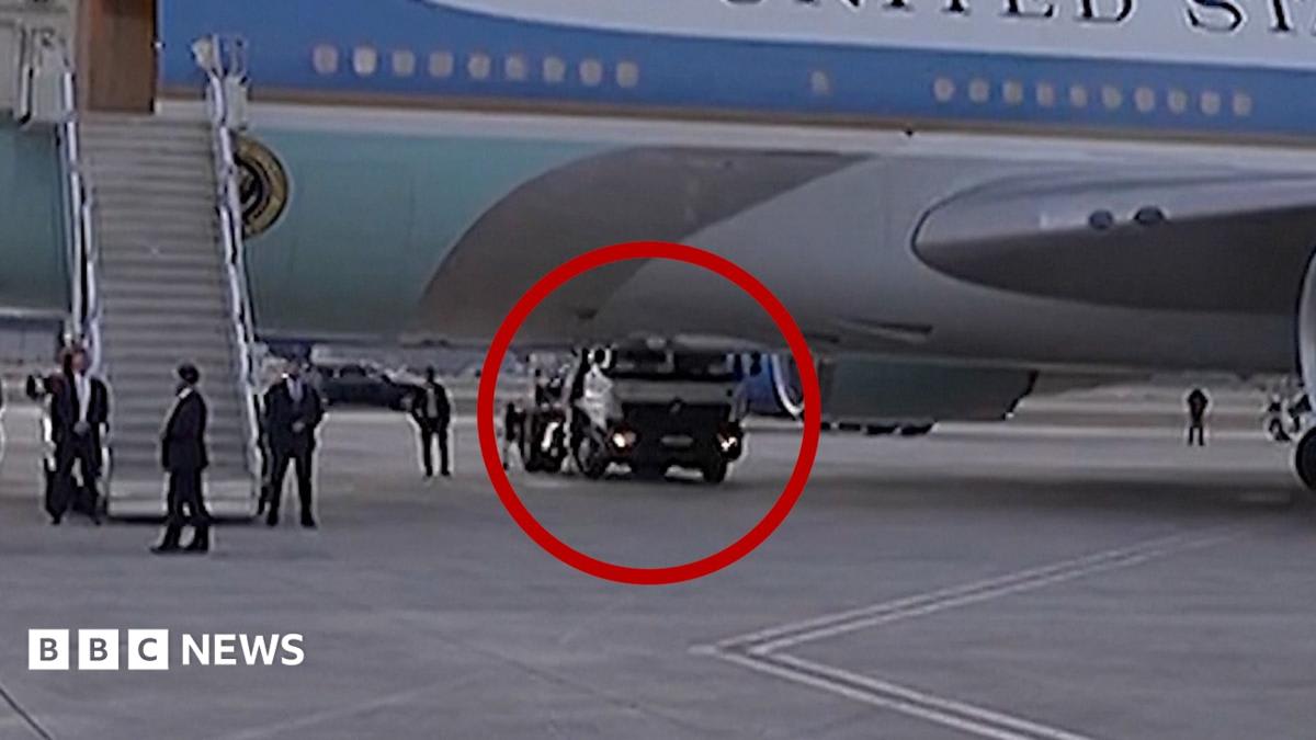 Watch: Was Trump smuggled out of Air Force One in a catering truck?