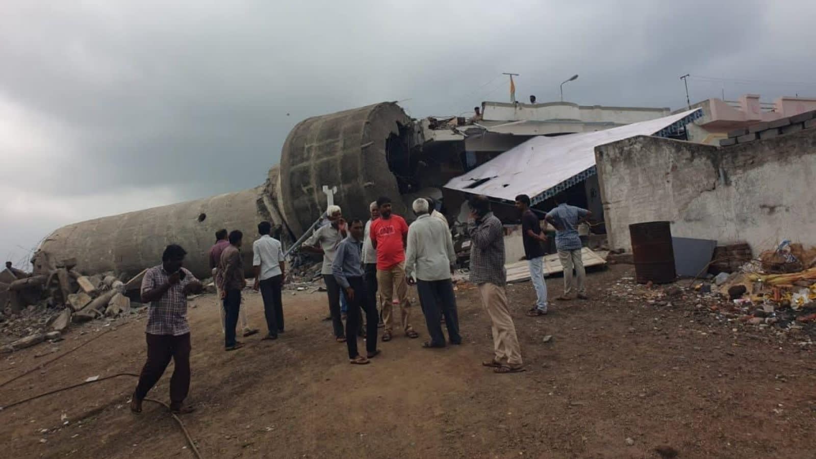 Water tank demolition goes wrong, damages house