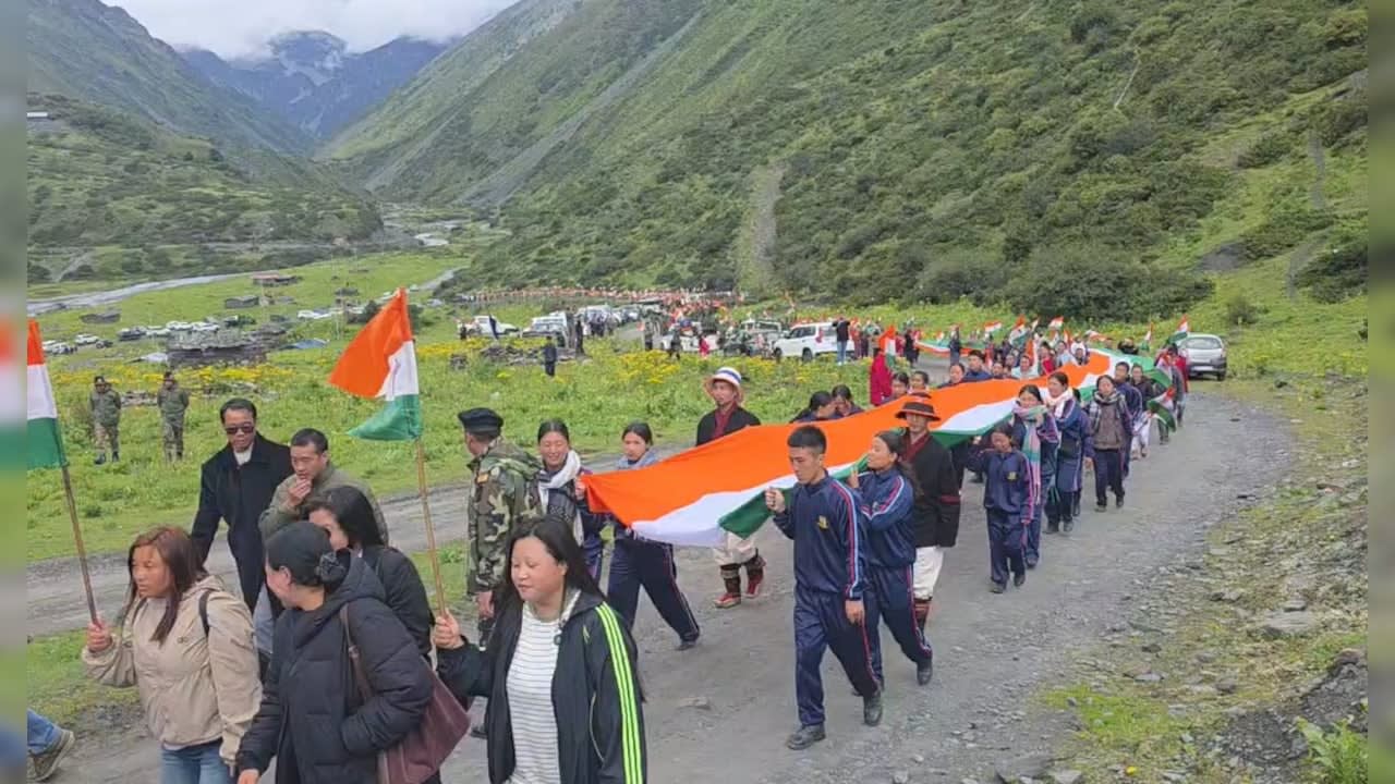 Tricolour Flies High Near LAC As Arunachal Villages Hold Tiranga Yatra