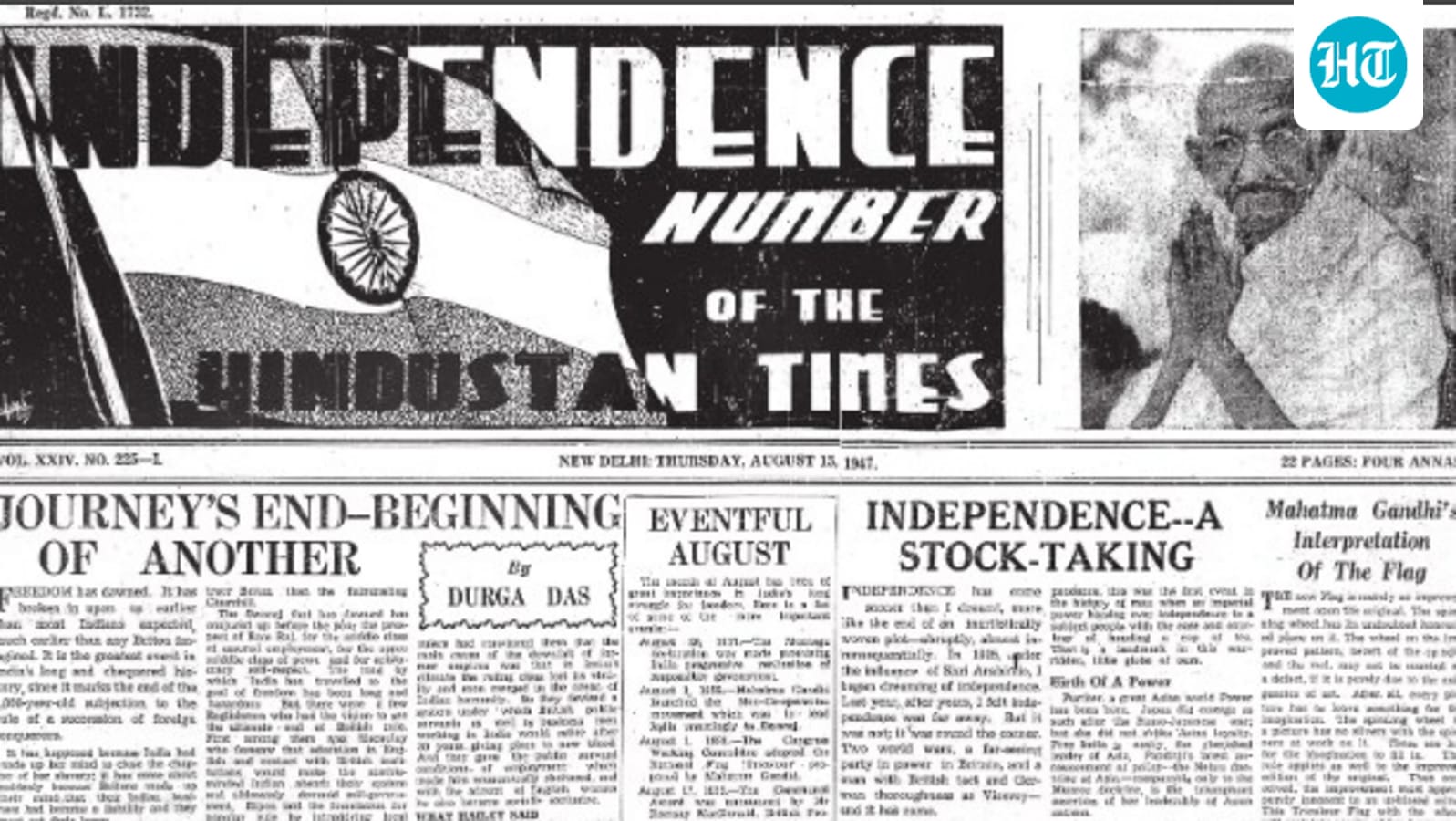 ‘Beginning of another’: How Hindustan Times reported freedom on August 15, 1947