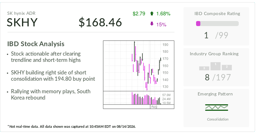 SK Hynix, IBD Stock Of The Day, Forming IPO Base But Actionable Now