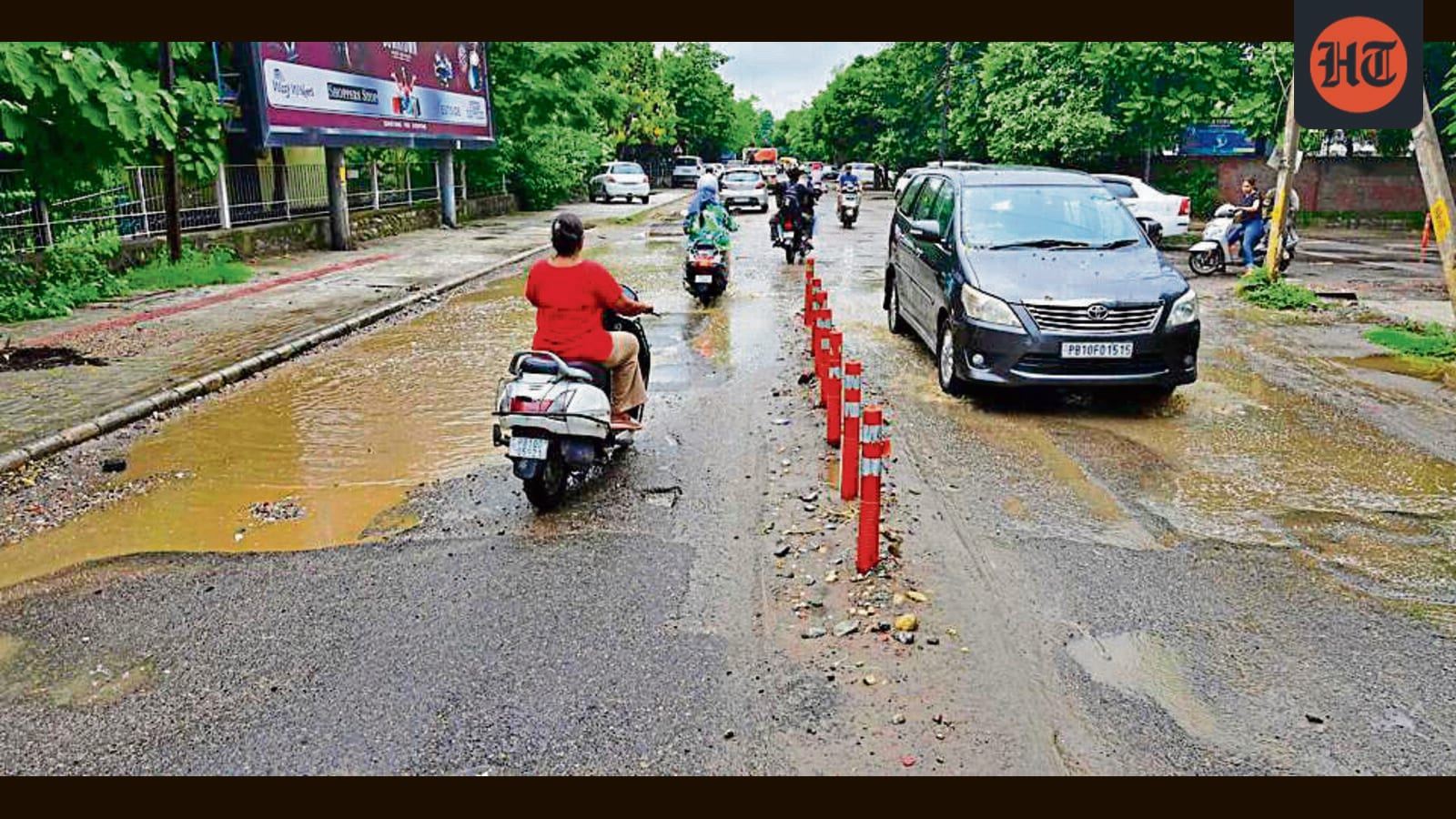 Months on, Ludhiana MC office road still gives commuters a bumpy ride