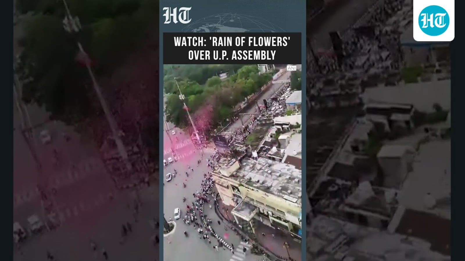 Independence Day 2026: Flower Petals Showered From Helicopter Over UP's Legislative Assembly