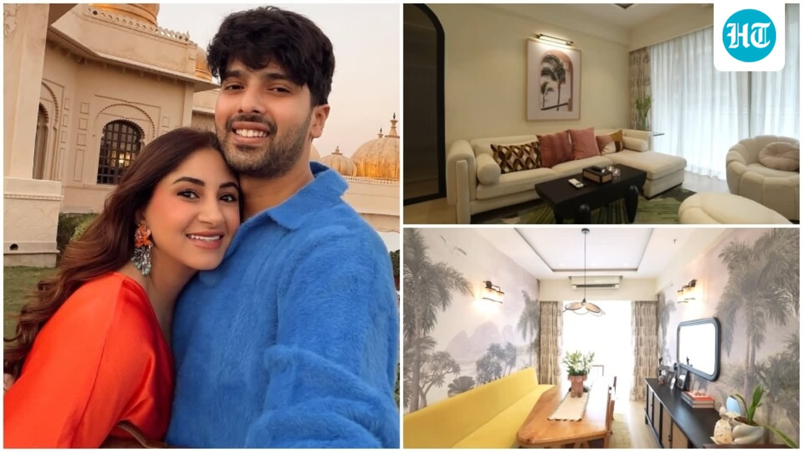 Step inside Armaan Malik, Aashna Shroff's colourful Mumbai home featuring sage green foyer, tropical theme dining room