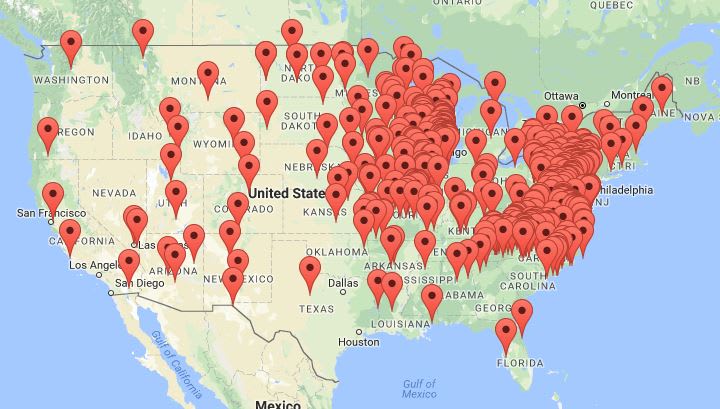 Pressed Penny Machine Map