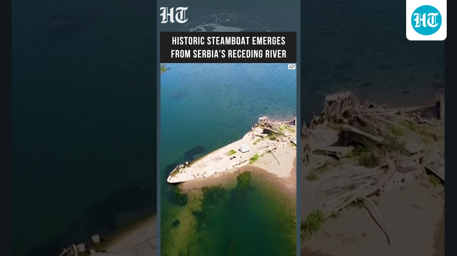 Serbia's Falling River Levels Reveal Historic Steamboat Hidden Beneath The Water