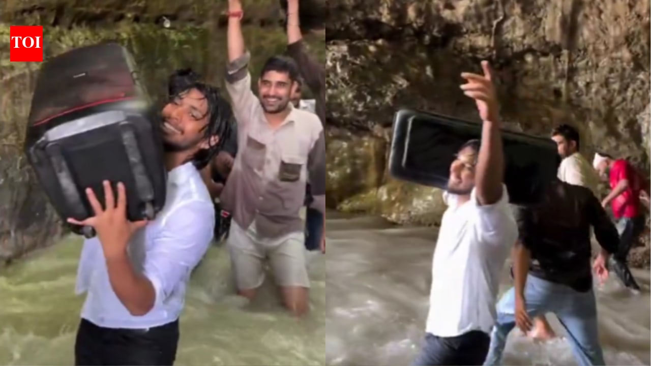 Dehradun cave party: Men with large speaker dance inside Robber's Cave