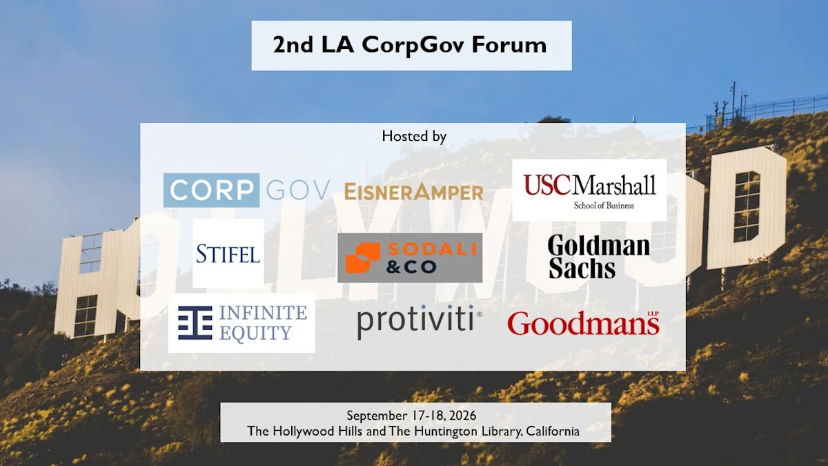 Final Agenda: 2nd LA CorpGov Forum Sep 18 Featuring Activism, Sports, Entertainment