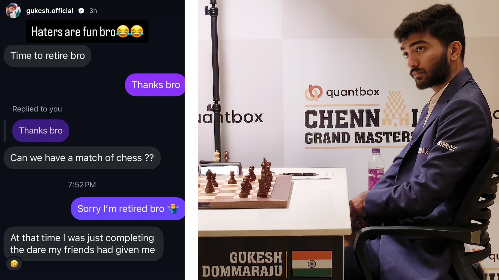 ‘Haters are fun bro’: Gukesh schools troll who told him it was time to retire