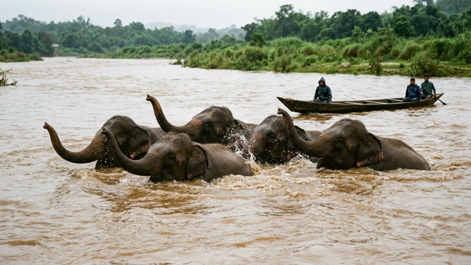 Nepal floods sweep 5 elephants into a UP river. Here’s how they were rescued