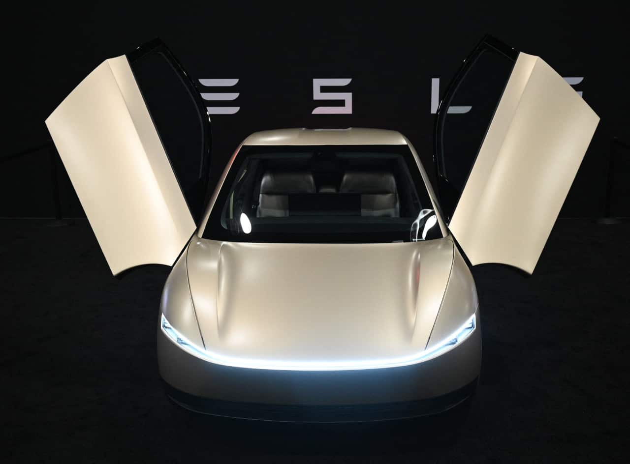 Tesla’s stock is leading S&P 500 gainers as investors prepare for a Cybercab launch