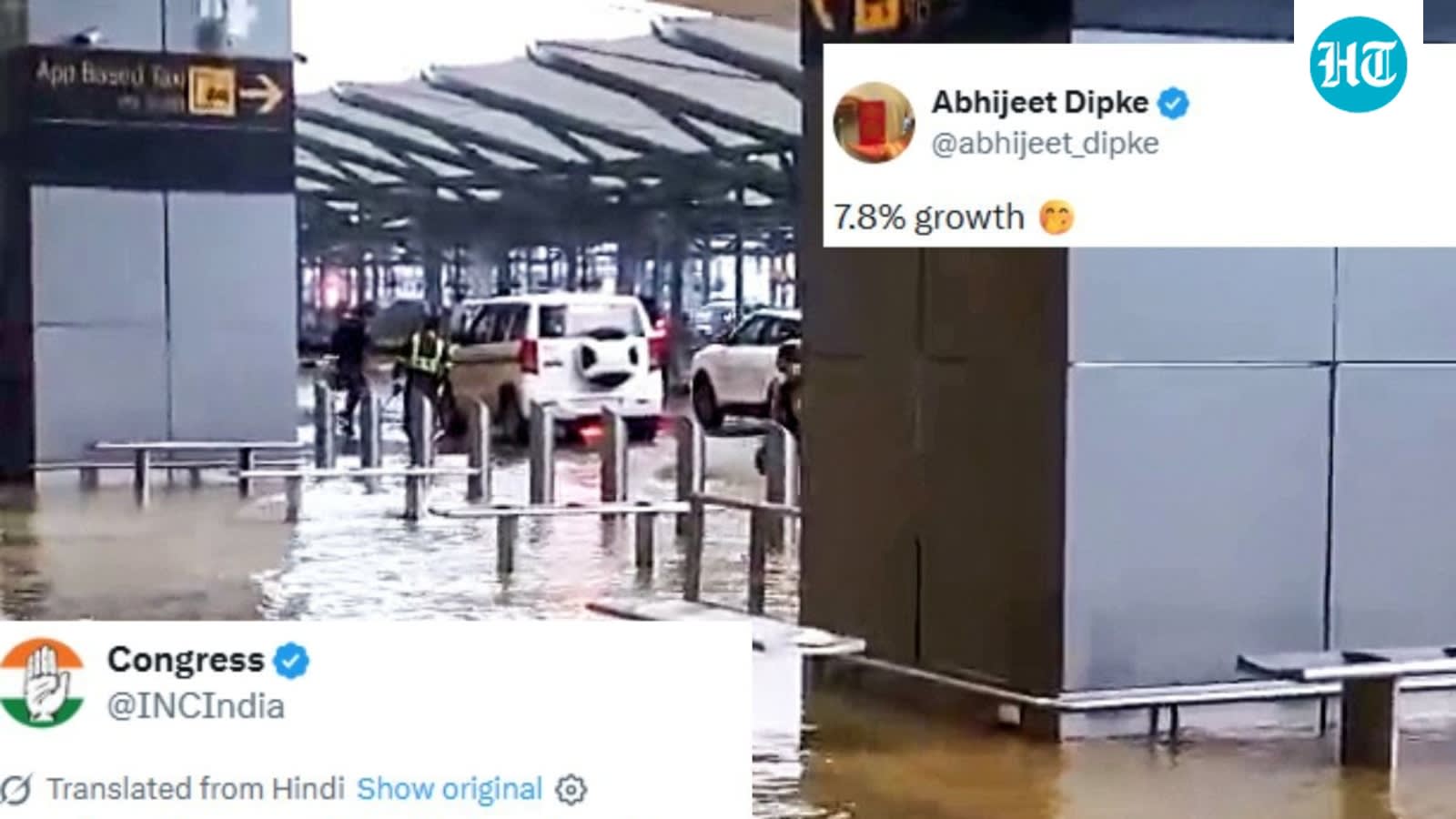Beach view, Venice and a GDP dig: Opposition takes swipe at Centre over waterlogging at Delhi airport