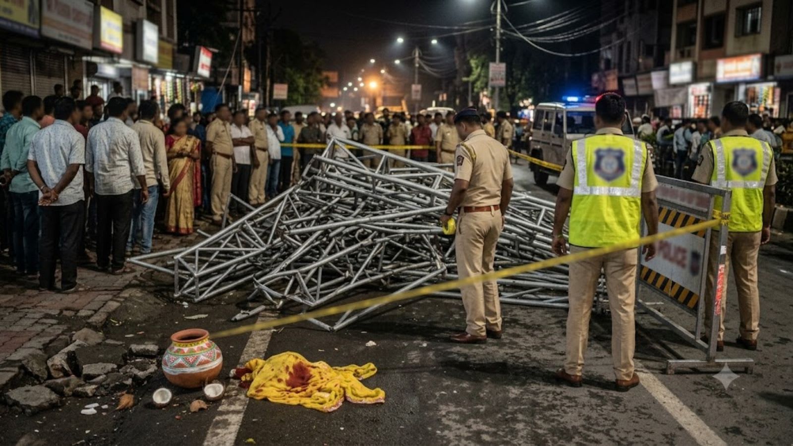 Pune woman dies after temporary structure at Dahi Handi event collapses