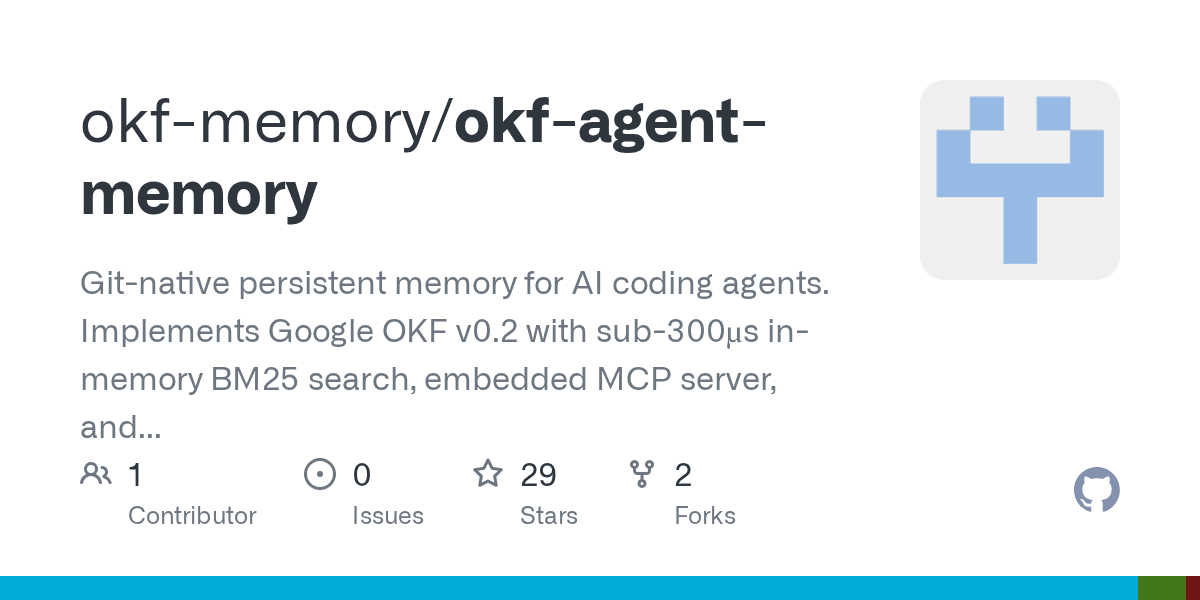 OKF Agent Memory – Git-native persistent memory for AI coding agents