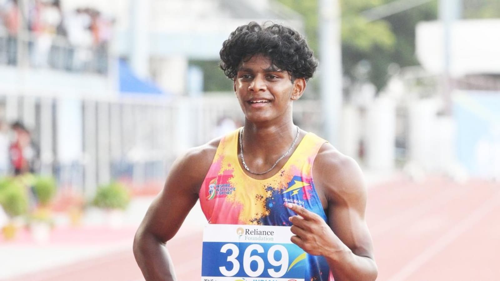 Neil Samraj ran 10.46 at 17. His reaction tells you everything