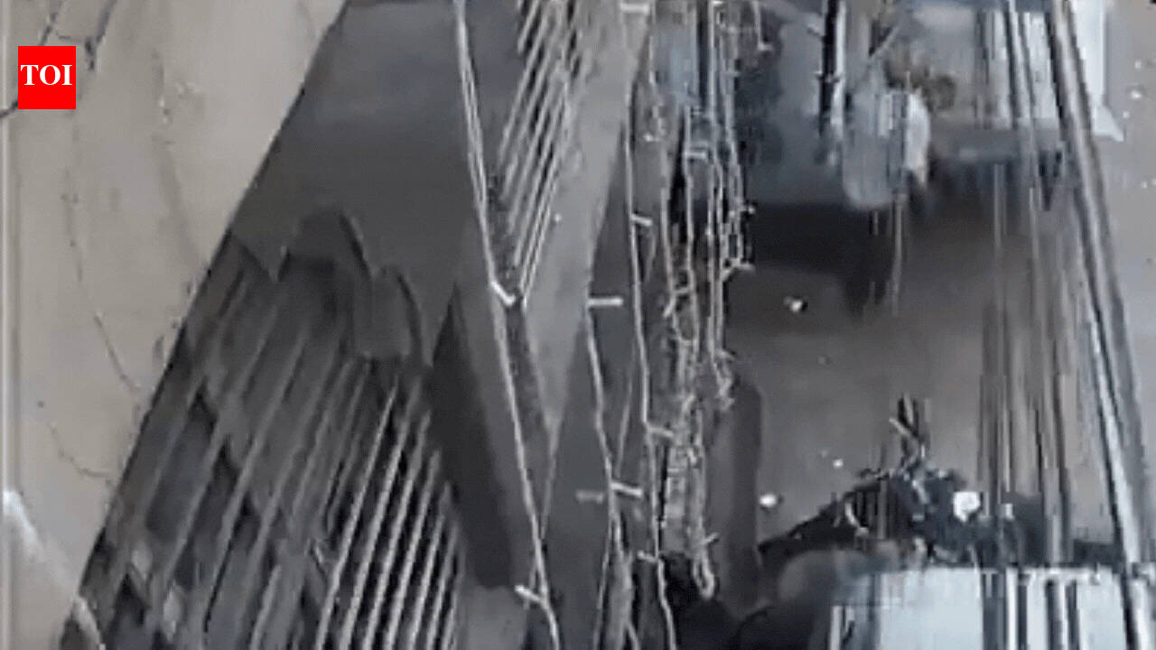 Watch: CCTV captures moment Delhi's Satya Niketan building collapses, leaving 6 dead