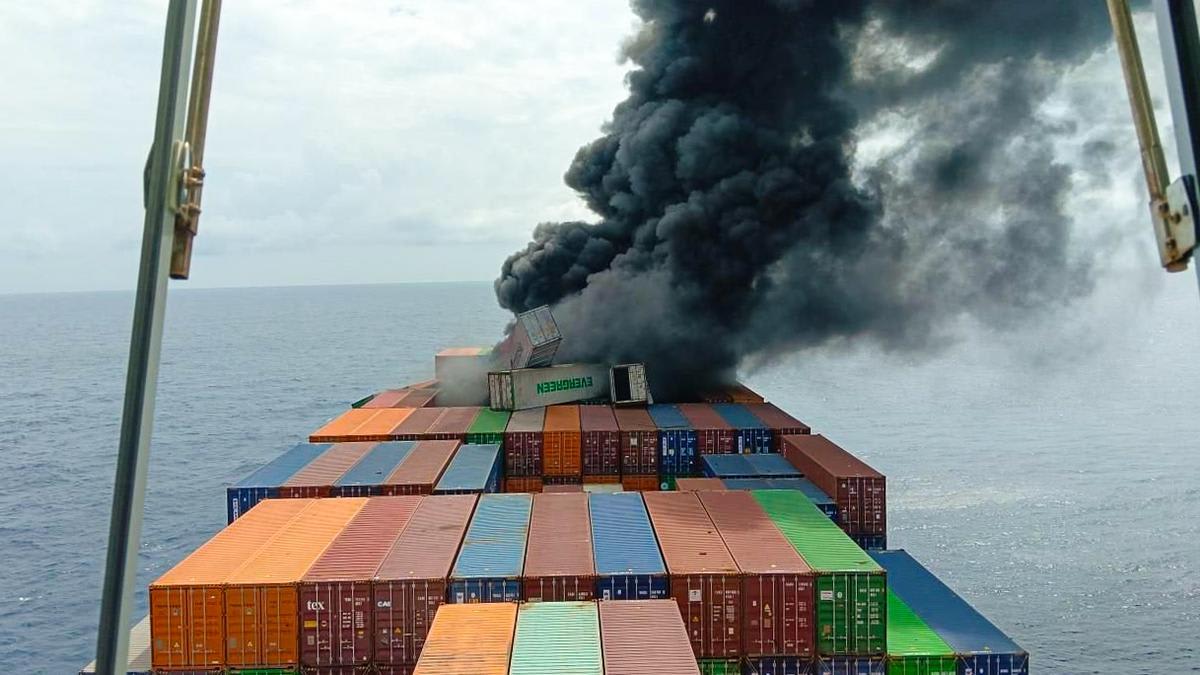 Singapore-flagged vessel fire off Kerala coast: Pollution risk assessment warns of future shoreline impact from lost containers
