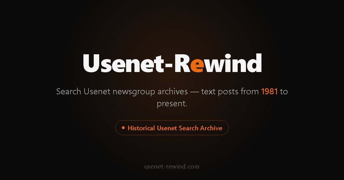 Usenet rewind archive search engine