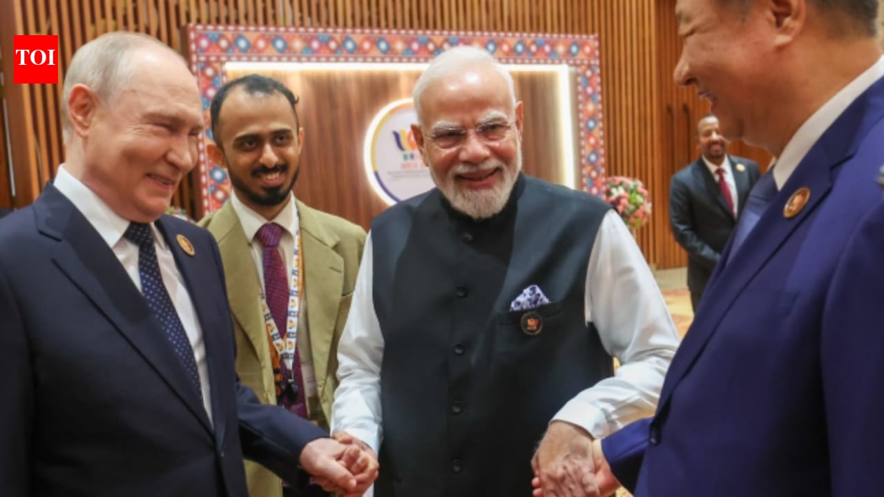 Big reunion at Brics: PM Modi, Xi & Putin meet for 3rd time in 3 yrs; PM shares photo