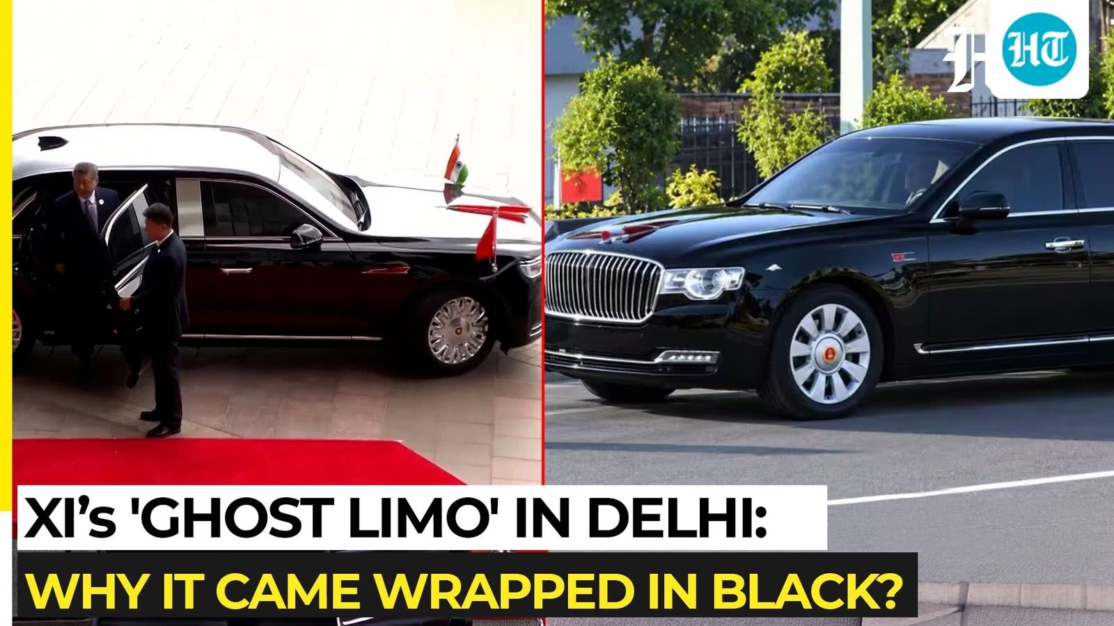 What’s under the black cover? Chinese president Xi Jinping’s secret 'red flag' limo arrives in Delhi
