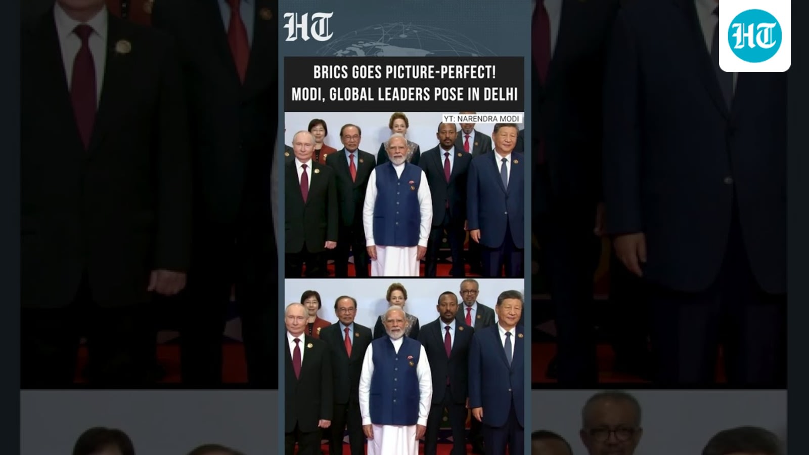BRICS Day 2: Modi Joins World Leaders for Family Photo at Bharat Mandapam