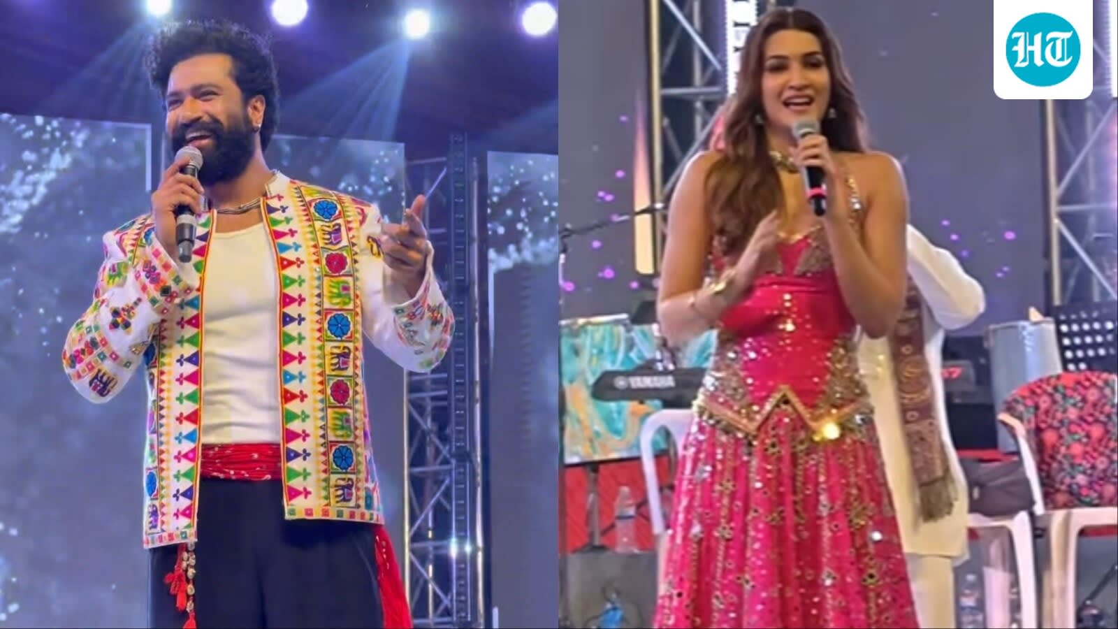 Vicky Kaushal adds garba twist to Tauba Tauba, Kriti Sanon dances to Param Sundari at Jamnagar Navratri celebration