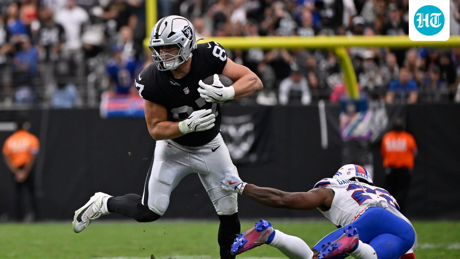 Bills safety C. J. Gardner-Johnson accused of spitting on Brock Bowers; gets ejected from Raiders game