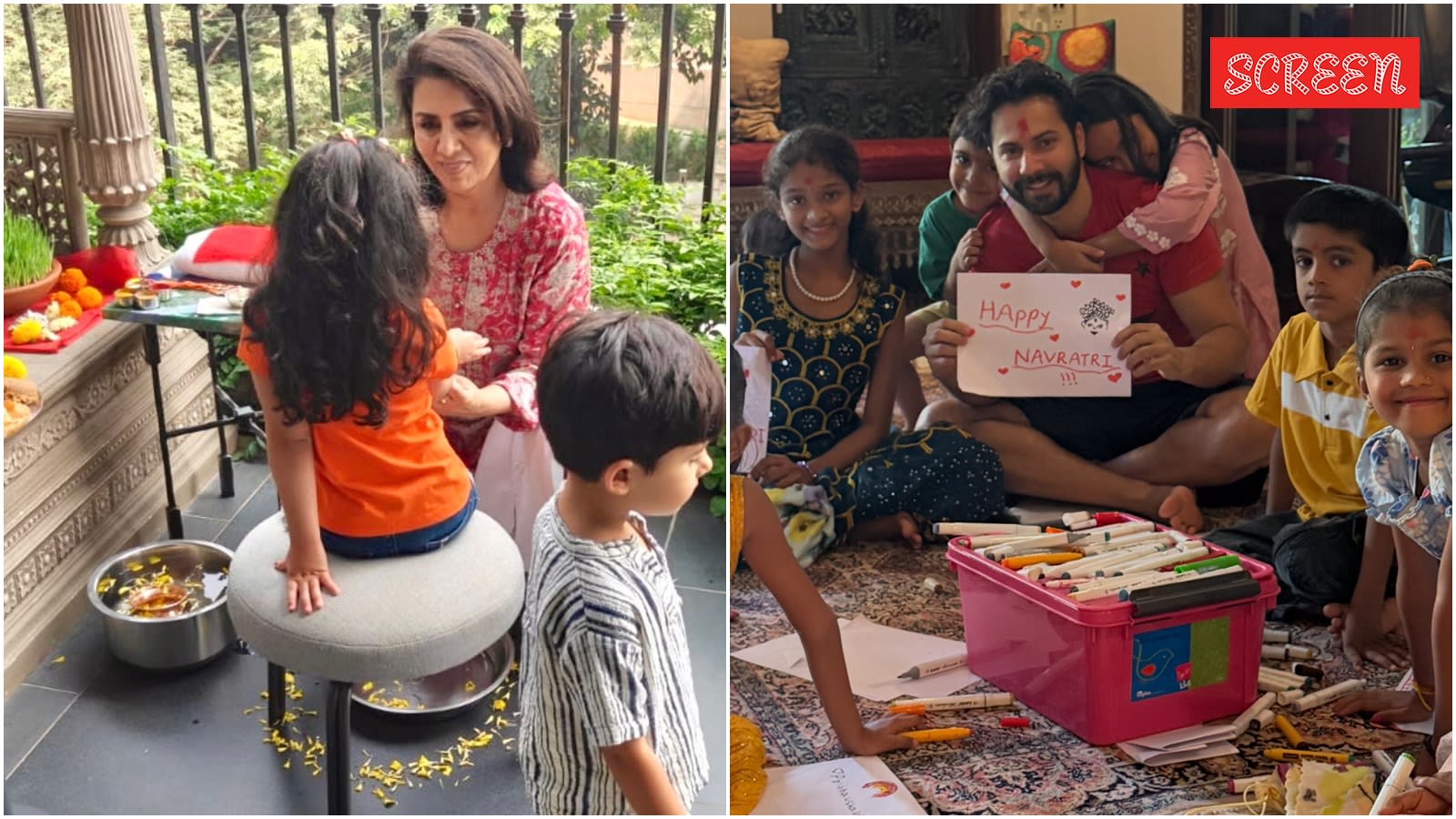 Neetu Kapoor washes Raha’s feet during Kanya Pujan; Varun Dhawan celebrates with Lara