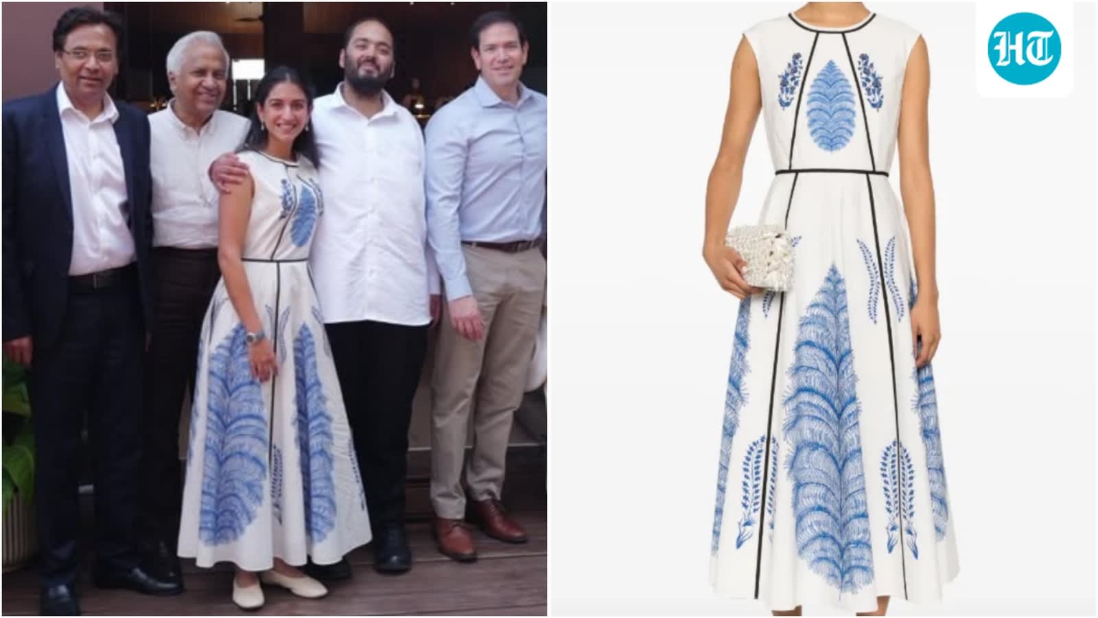 Radhika Merchant poses with US Secretary of State Marco Rubio in elegant floral midi dress worth  ₹2.39 lakh