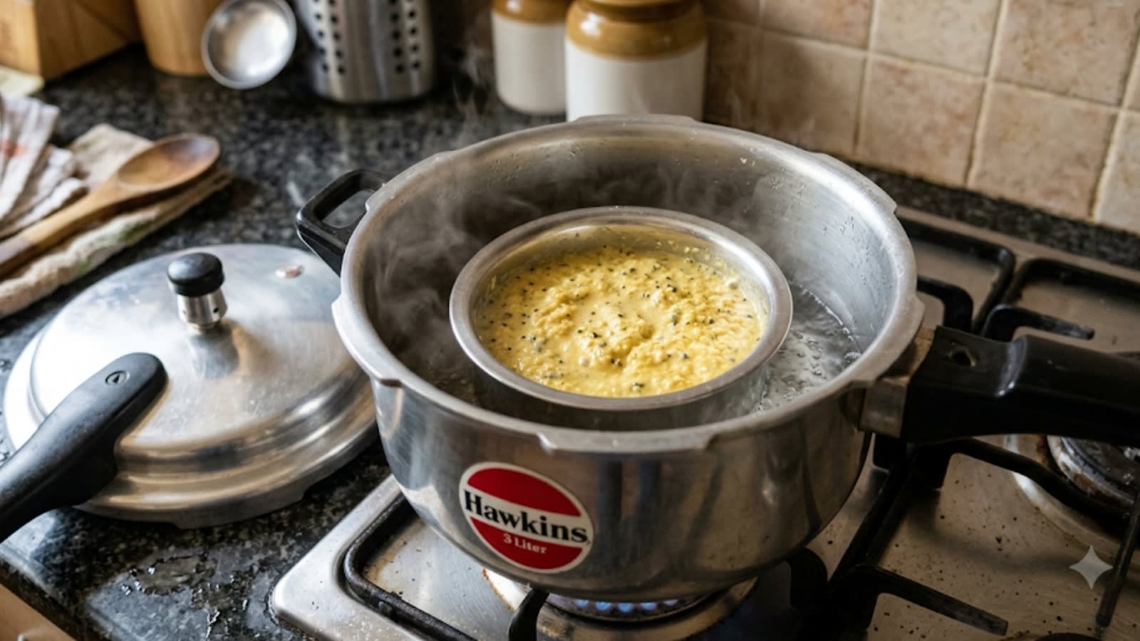 Why our mothers put steel katori inside pressure cooker while cooking dal
