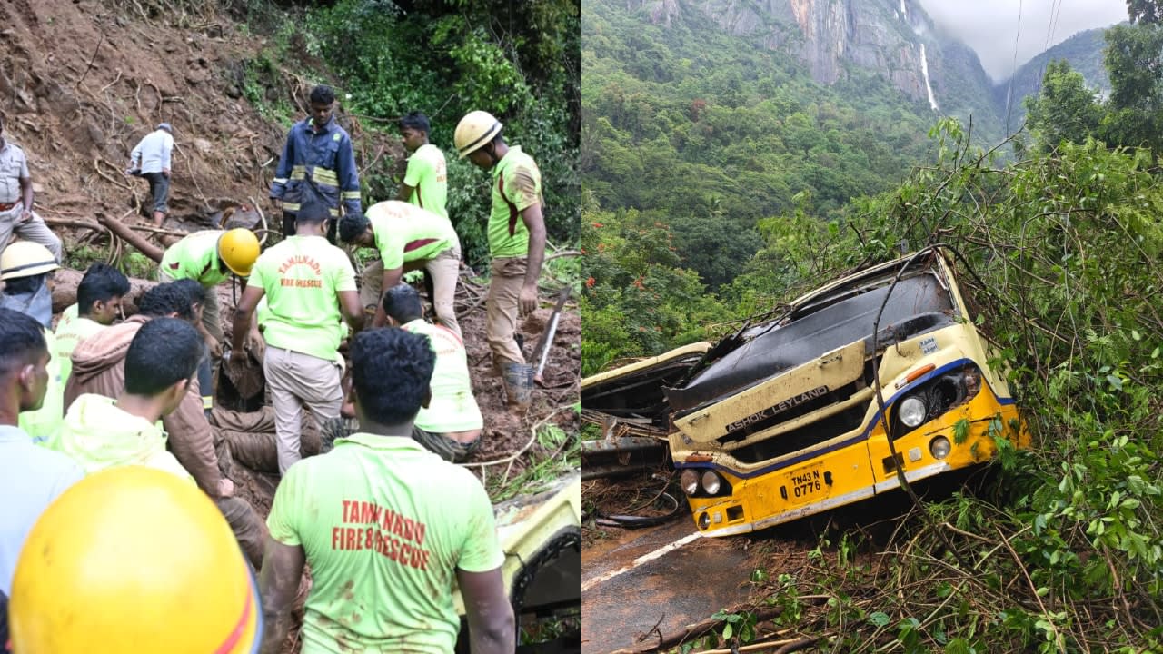Rain-Triggered Mudslide Hits Bus In Tamil Nadu's Nilgiris, Driver Dies