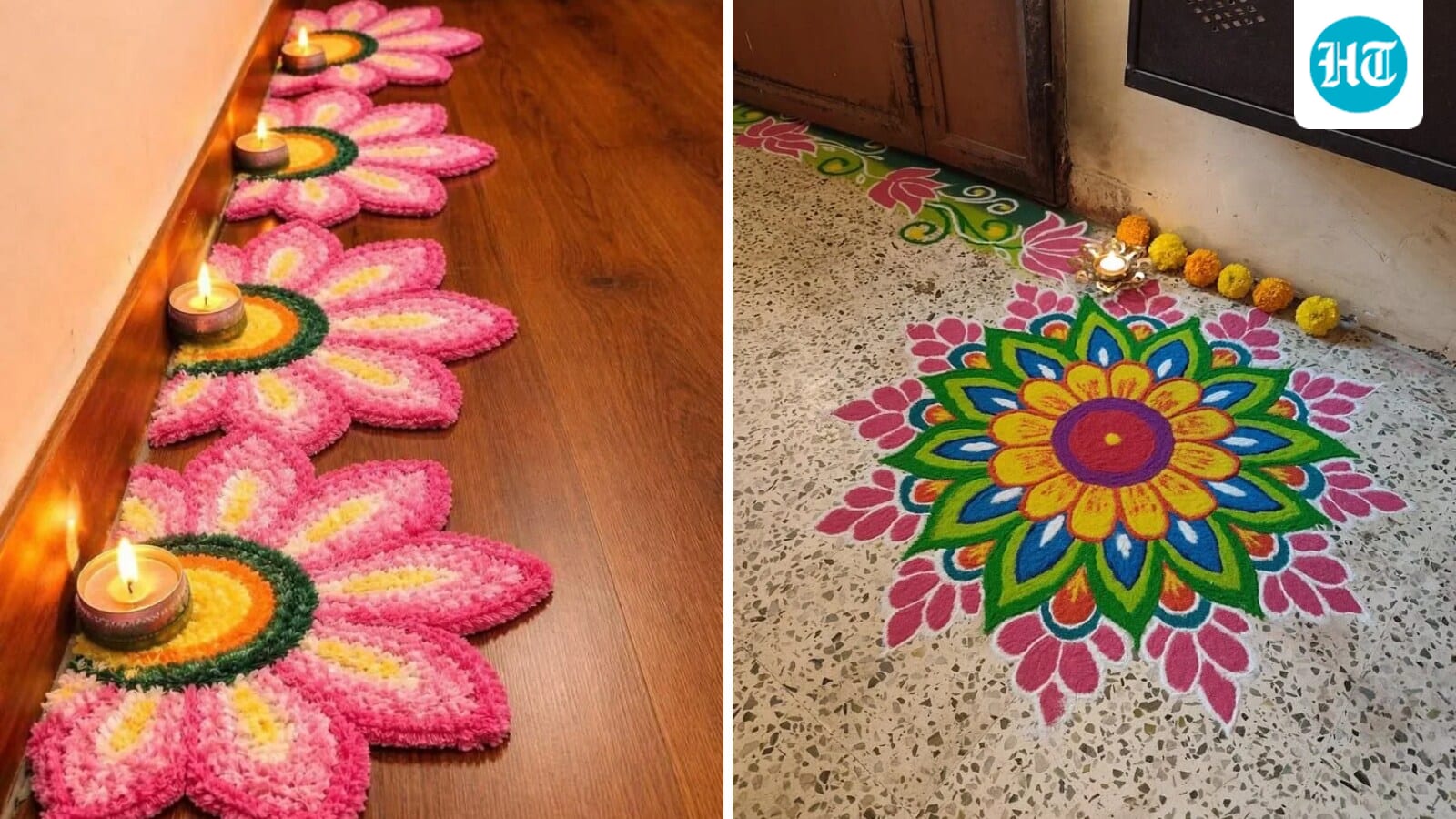 Want a beautiful rangoli without drawing freehand? Here are easy options to explore this Diwali
