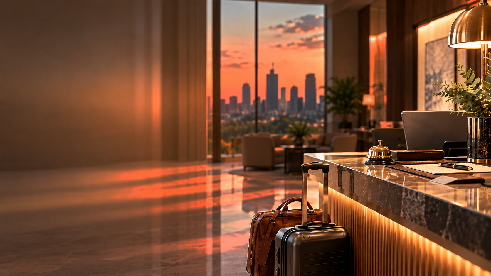 Hotel concierge in conversation with a business traveller
