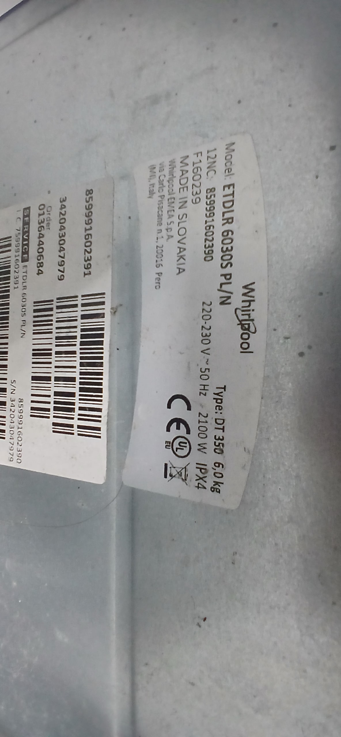 Пральна машина Whirlpool DT350