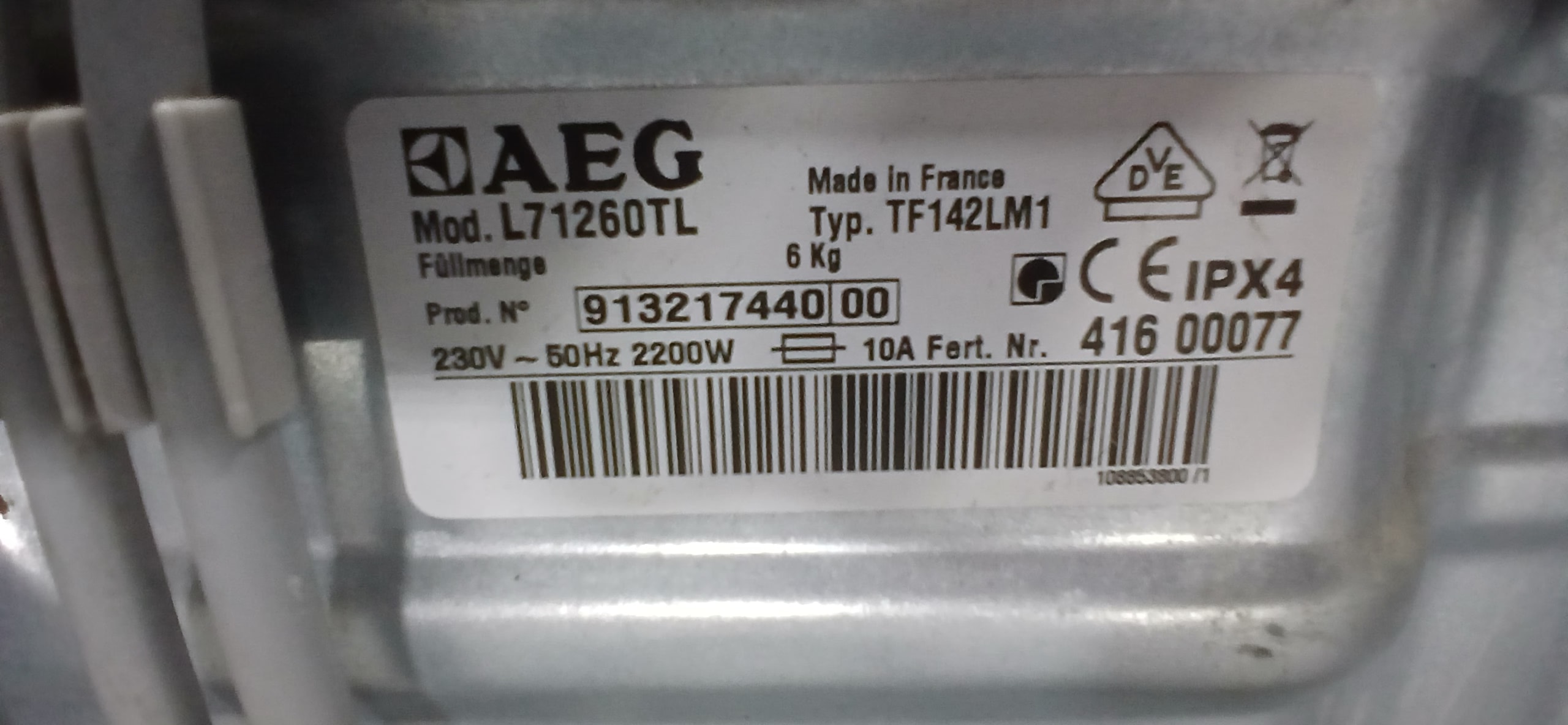 Пральна машина AEG L71260TL