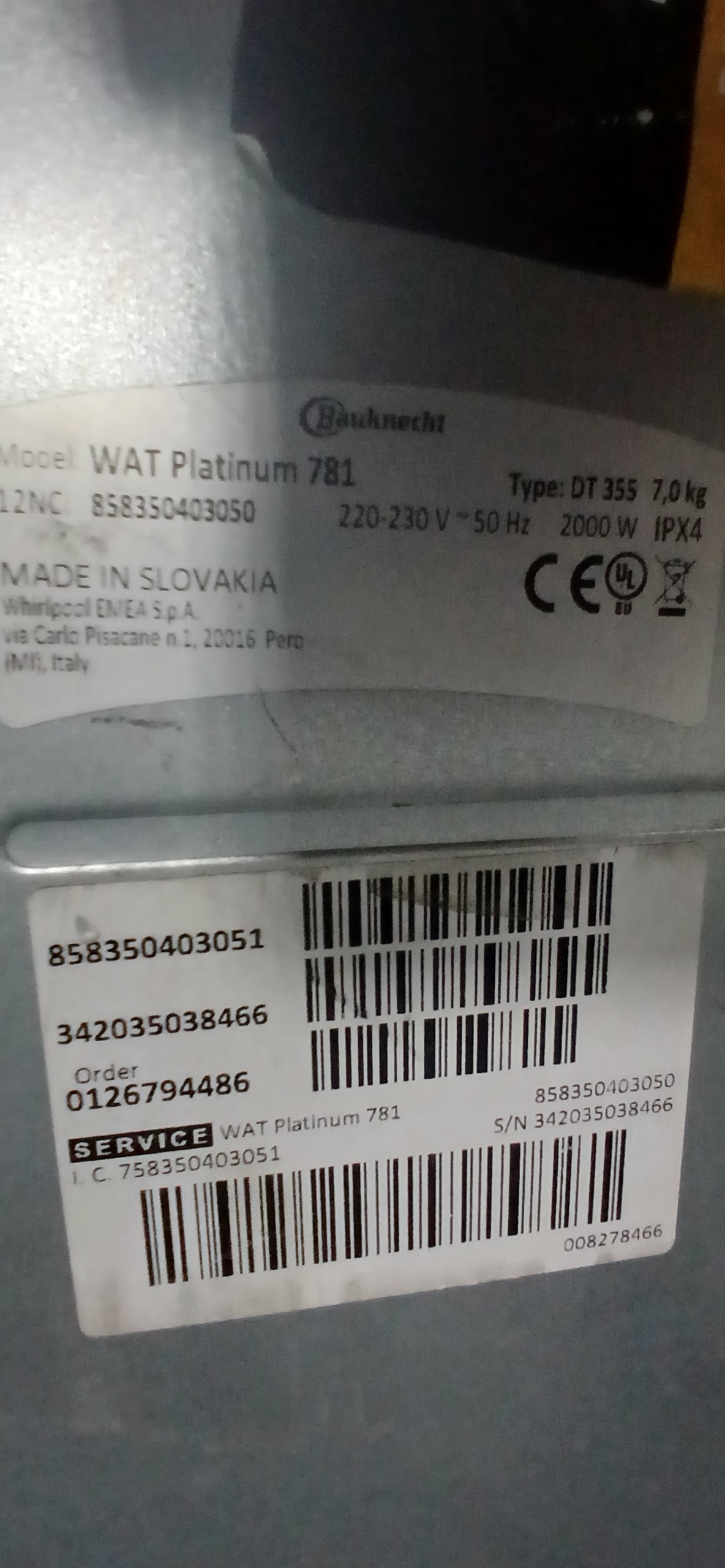 Пральна машина Bauknecht DT355