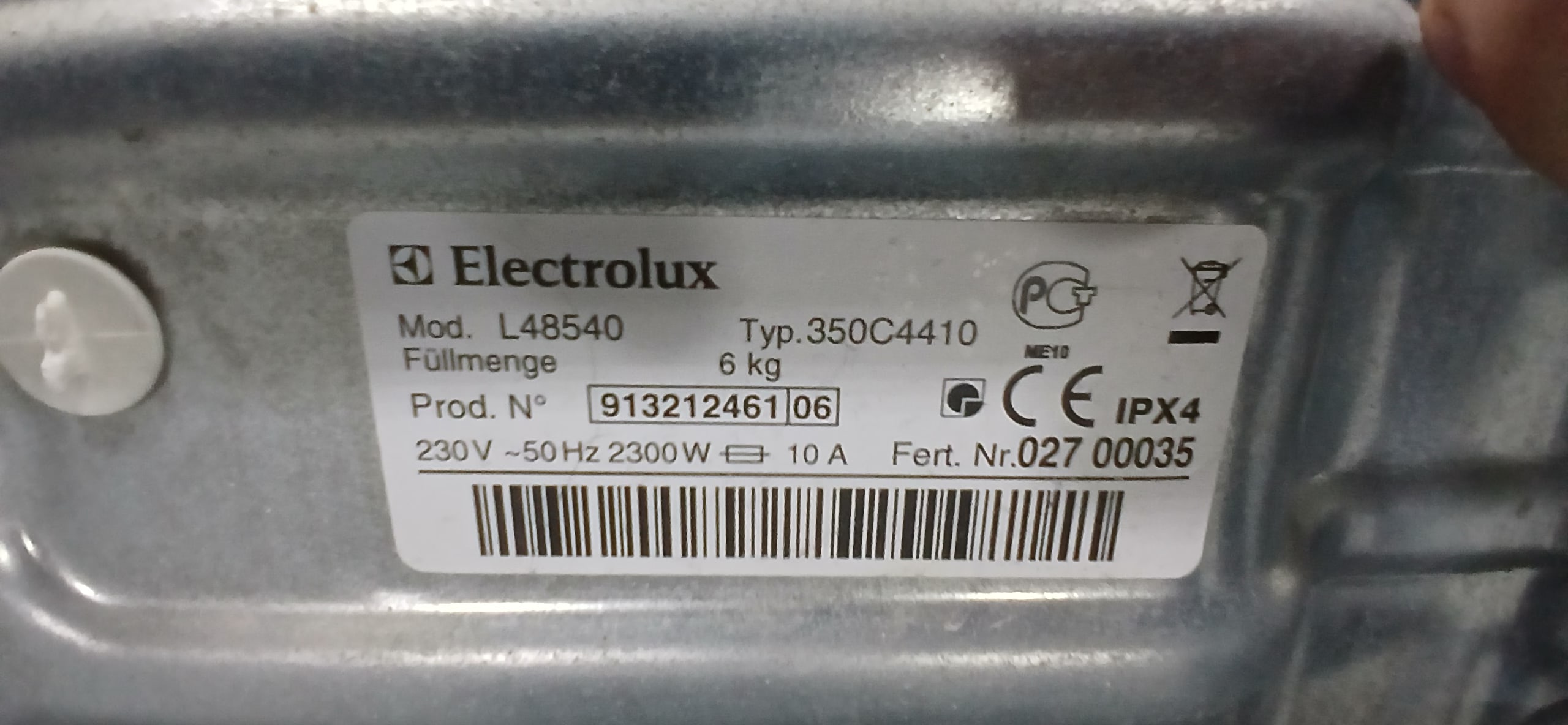 Пральна машина Electrolux L48540